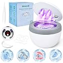 Ultrasonic Retainer Cleaner Machine, 45kHz 200ML Dental Cleaning Pod with 4 Wash Modes, Digital Timer for Denture Cleaner, Aligners, Mouth Guards, Braces, Jewelry &amp; Toothbrush Heads (White)