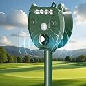 Ultrasonic Solar Animal Repeller Outdoor Waterproof Mole Repellent Deer Repellent Devices with LED Flash Light,Dog Repellent Protect Garden for Rodent,Squirrel, Raccoon, Skunk, Rabbit,Fox
