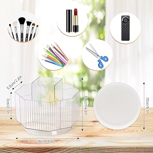 ultreoscounter 360 degree rotation cosmetic storage box makeup holder for lipstick and tall multifunctional art supply accessories