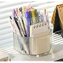 ULTREOSCounter 360 Degree Rotation Cosmetic Storage Box Makeup Holder for Lipstick and Tall Multifunctional Art Supply Accessories