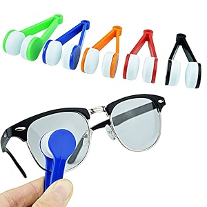pack of 5- mini sun glasses eyeglass microfiber spectacles cleaner soft brush cleaning tool mini microfiber glasses eyeglasses cleaner cleaning clip multicolor