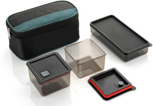 uma khodal premium square containers lunch box with bag for school office  college 3 containers plastic office lunch box 2400 ml