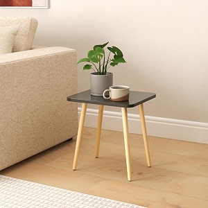 unique wooden handicrafts black side table modern end table for living room bedroom balcony and officewooden table with natural wooden legs 3556x3048x375 cm black