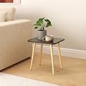 Unique Wooden Handicrafts® Black Side Table, Modern End Table for Living Room, Bedroom, Balcony and Office,Wooden Table with Natural Wooden Legs (35.56x30.48x37.5 cm) (Black)