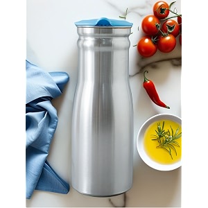 umai oil dispenser 1 litre  stainless steel oil containers for kitchen  oil pourer  steel oil dispenser bottle with cap  spill proof  food grade oil container  oil drizzler