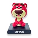 UMANI® Action Figure Limited Edition Bobblehead with Mobile Holder for Car Dashboard, Office Desk &amp; Study Table (BH-LOT-SO Straw-Berry Bear)