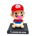 UMANI Polyvinyl Chloride Action Figure Limited Edition Bobblehead With Mobile Holder For Car Dashboard, Office Desk &amp; Study Table (Bh-Baby Mar-Io),9 X 7.5 cm