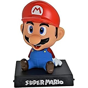umani super hero plastic action figure limited edition bobblehead with mobile holder for car dashboard office desk amp study table supr ma-rio red cap75 x 9 cm