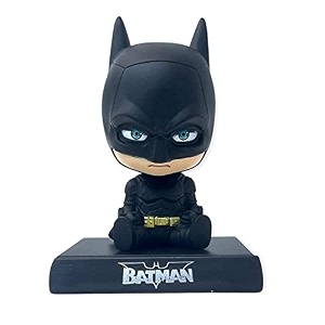 umani plastic super hero action figure limited edition bobblehead with mobile holder for car dashboard office desk amp study tablebh-bat-man 1