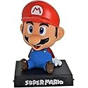 UMANI Super Hero Plastic Action Figure Limited Edition Bobblehead With Mobile Holder For Car Dashboard, Office Desk &amp; Study Table (Supr Ma-Rio Red Cap),7.5 X 9 cm