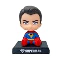 UMANI Super Hero Action Figure Limited Edition Bobblehead with Mobile Holder for Car Dashboard, Office Desk &amp; Study Table(BH-SUPRMAN 1), Plastic