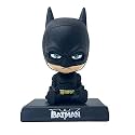 UMANI Plastic Super Hero Action Figure Limited Edition Bobblehead With Mobile Holder For Car Dashboard, Office Desk &amp; Study Table(Bh-Bat-Man 1)