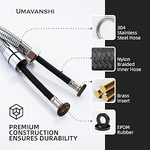 health faucet pipe hose hand shower tube pipe only for bathroom available in different quality and size 1 meter stainless steel epdm inside for high pressure weight 143g