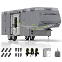 Umbrauto 5th Wheel RV Cover Fits 40-44ft Travel Trailer Motorhome, Extra-Thick Windproof Camper Cover with 6 Gutter Cover Adhesive Repair Patches, Ladder Cover