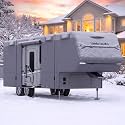 Umbrauto 5th Wheel RV Cover Fits 34-37ft, 7 Layers Top Sunblock Waterproof Breathable Camper Covers Travel Trailer Motorhome with 2Pcs Extra Straps &amp; Gutter Covers