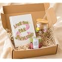 THE UMBRELLA STORE Self Love Gift Hamper – “Look How Far You’ve Come” Journal Set | Aesthetic Care Package with Glass Tumbler & Candle | Gift for Her