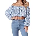 Umenlele Women's Off Shoulder Crop Top