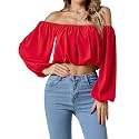 Umenlele Women's Off Shoulder Crop Top