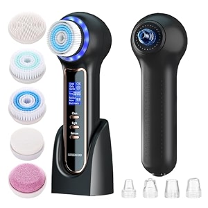 umickoo face scrubber exfoliator with lcd screenrechargeable facial cleansing brush ipx7 waterproof 3 in 1 blackhead remover vacuum for exfoliatingmassaging and deep pore cleansing