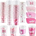 Umigy 100 Pack Halloween Boo Cute Style Coffee Cups 12 oz Disposable