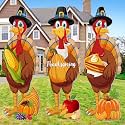 Umigy 3 Pcs Thanksgiving Turkey Yard Signs Fall Garden Decor 10 x 32 Inch