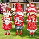 Umigy 3 Pcs Valentine's Day Yard Sign Gnome Outdoor Decorations with Stakes Valentine Red Heart Rose Gnome Lawn Sign Sweet Yard Decor Lawn Decor for Home Wedding Anniversary Pathway Walkway