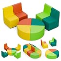 UMOMO MX-02 8 PCS Kids Sofa Set, Daycares Chairs for Toddlers Activities, Colorful Modular Flexible Seating Set for Home Preschool Playroom