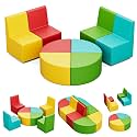 UMOMO MX-03 8 PCS Kids Sofa Set, Daycares Chairs for Toddlers Activities, Colorful Modular Flexible Seating Set for Home Preschool Playroom