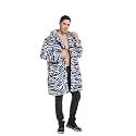 UMREN Mens Warm Leopard Faux Fur Coats Jacket Long Luxury Overwear Parka Cardigans