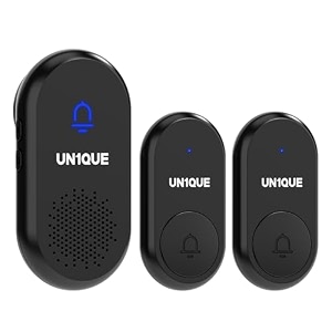 un1que wireless door bell for home - small calling bell for office 1000ft long range with 36 chimes 100db louder volume 4 level volume led light info board design ip44 waterproof
