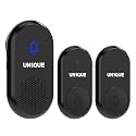 UN1QUE Wireless Door Bell for Home - Small Calling Bell for Office, 1000ft Long Range with 36 Chimes, 100dB Louder Volume, 4 Level Volume, LED Light, Info Board Design, IP44 Waterproof