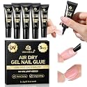 UNA GELLA 5 Pack 5g Solid Nail Glue, Air-Dry Strong Nail Glue for Press Ons