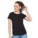 UnaOne Women Black Cotton Plus Size Slim
