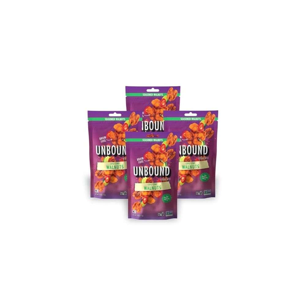 Unbound Snacks Flavored Nuts - Chili Lime Walnuts, 4 oz (Pack of 4 ...