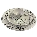 Unbreakbale Plate and Bowl Set of 3 Marble Color Design for Serving Gifting &amp; Home Use