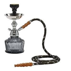 the unbreakable39s premium hookah set - 16 inch iron qt glass shisha with black designer pots stylish matt finish kharbuza size standard - set of 1