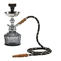 THE UNBREAKABLE'S Premium Hookah Set - 16 Inch Iron Qt Glass Shisha With Black Designer Pots, Stylish Matt Finish, Kharbuza Size (Standard) - Set of 1