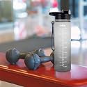 Unbreakable Water Bottle with Motivational Time Marker, Sipper Bottle for Gym,Office,School | Multicolour (1 Litre) (Black)
