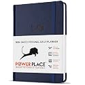 Undated Day Planner & Calendar – 6-Month Life Organizer for Productivity, Time-Management & Focus | 24-Hour Hourly Agenda for Men & Women, Faux Leather Hardcover (Blue)