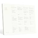 Undated Weekly Planner, A4 Desk Pad, 52 Sheets, Daily Schedule, Gold Foil