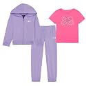 Under Armour Girl's 3-Piece Fleece Hoodie, Pants, and Short Sleeve Tee Set
