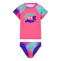 Under Armour Girl's Short Sleeve Rashguard Surf Shirt and Swim Bottoms Set