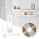 Under Cabinet COB Led Light Strip kit,16.4ft/5m Cuttable 6500K,Diffused Power with 6 Output Ports,Touch Switch&amp;Dimmer Strip for Curio Cabinet,Book Shelf,Wardore,Wine Rack