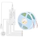 Under Cabinet Led Light Strip kit,2 Roll x 16.4ft Cuttable 6500K COB,Diffused Power with 8 JST & 2 Hardwired Outlets,Touch Sensor for Curio Cabinet,Book Shelf,Wardore,Wine Rack