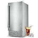 Under Counter Ice Maker Machine - 120 LBS/Day, Built in/Freestanding Placed, Auto-Cleaning,Reversible Door, Built 25LBS Ice Storage, Stainless Steel Ice Machine for Home &amp; Commerial Outdoor Use