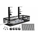 Under Desk Cable Organizer Rack, Metal Under Table Cable Tray, Wire Management Holder for Power Extension, Power Cord, Network Cable Screw-Fixed Adjustable Black/White (Color May Vary)
