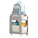 Under Desk Storage Cart | 2 Tier Rolling Trolley - Multifunctional School Book Storage Cart for Bedroom Workplace