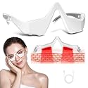 Under-Eye Light Therapy Device, Beauty Device with Eye Massage for Relieve Eye Bags, Eye Fatigue, Dark Circles, with Gel and Glasses Strap