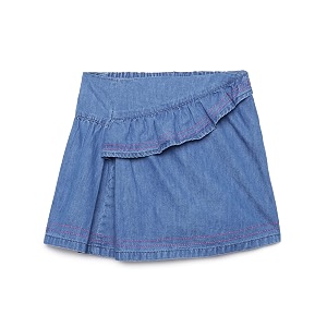 under fourteen girls pull on denim skirt with satin lining lycra fabric embroidery flannel checks cotton pullon skirt casual wear comfortable stylish kids denim skirt for daily