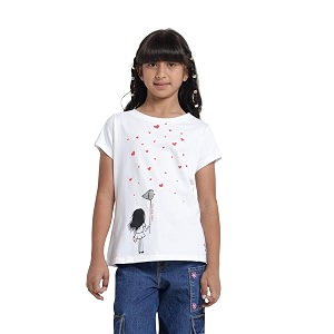 under fourteen only girls cotton tops collection  round neck crop top full amp half sleeve drop shoulder ruffle sleeve graphic printed embroidered amp slub knit styles